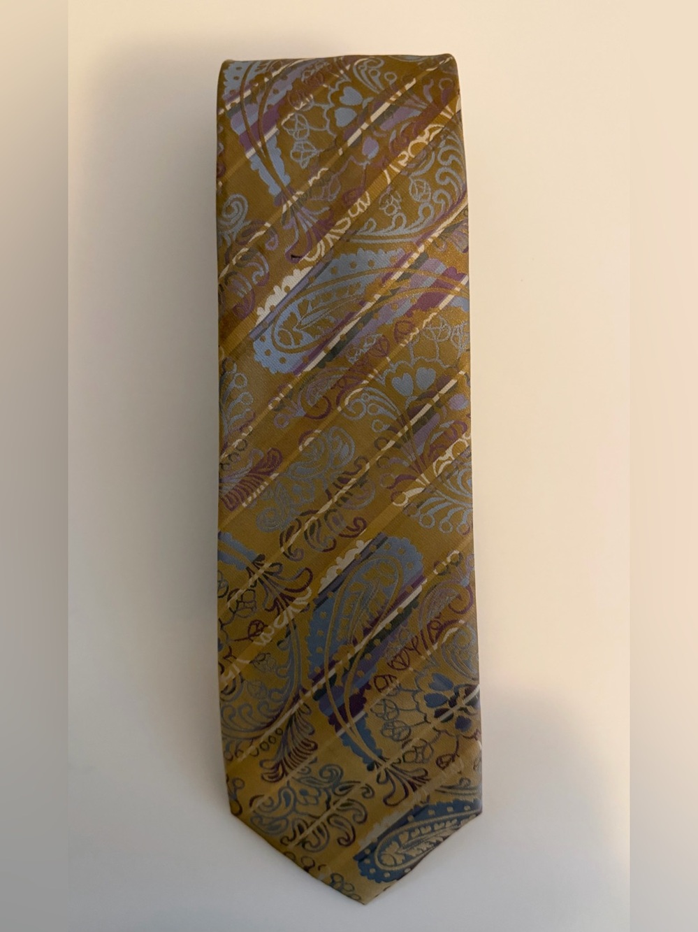 John Sparks Men's Paisley Brown Blue Formal Necktie Tie